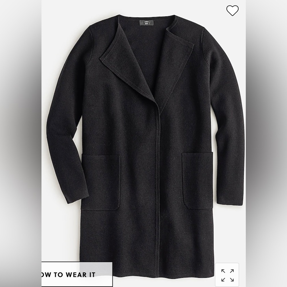 NWT J Crew Juliette collarless sweater-blazer size M Black J6339 - Picture 2 of 10